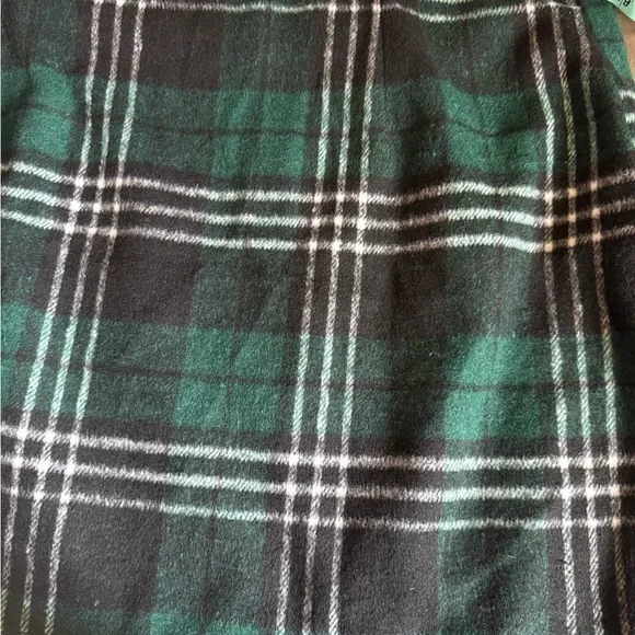 Green Plaid Wool Mini Skirt - Picture 3 of 6